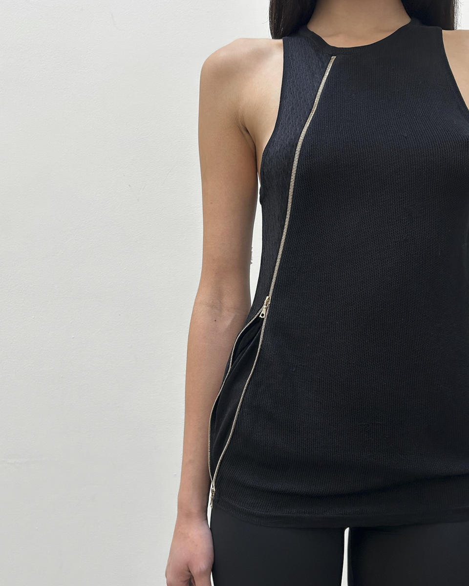 Balenciaga by Nicolas Ghesquière FW2004 Silk Zipper Top