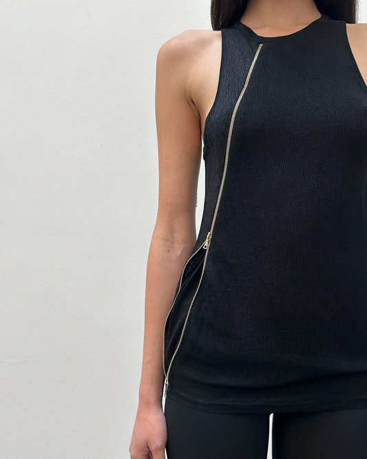 Balenciaga by Nicolas Ghesquière FW2004 Silk Zipper Top