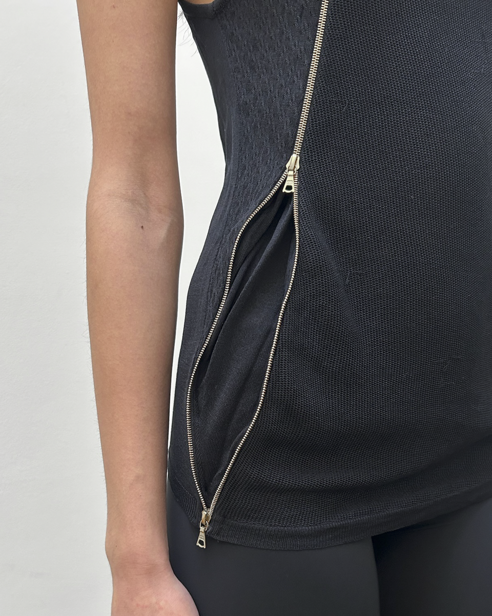 Balenciaga by Nicolas Ghesquière FW2004 Silk Zipper Top