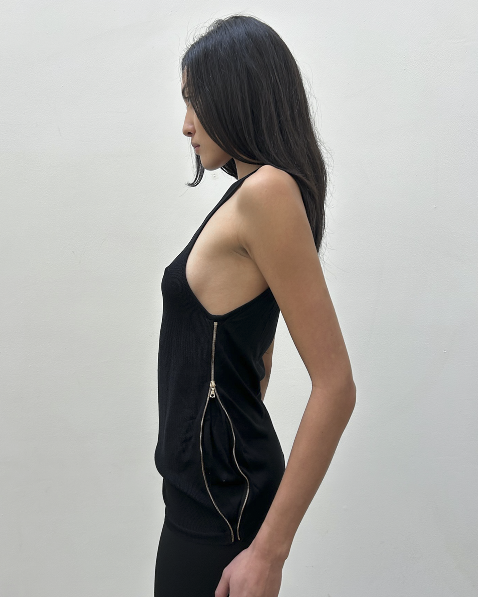 Balenciaga by Nicolas Ghesquière FW2004 Silk Zipper Top