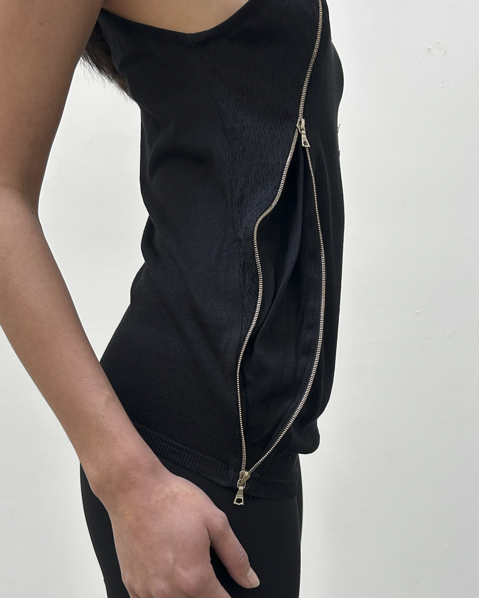 Balenciaga by Nicolas Ghesquière FW2004 Silk Zipper Top