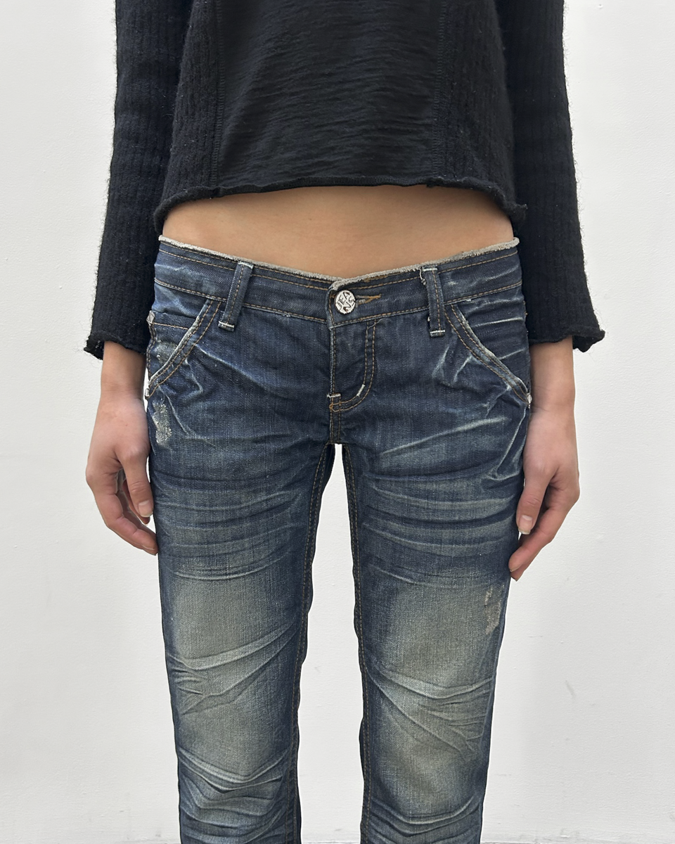 Low-Rise Dark Wash Denim