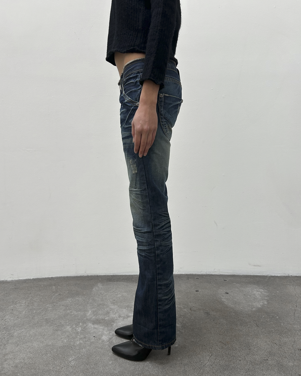 Low-Rise Dark Wash Denim