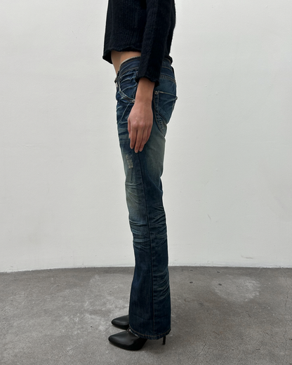 Low-Rise Dark Wash Denim