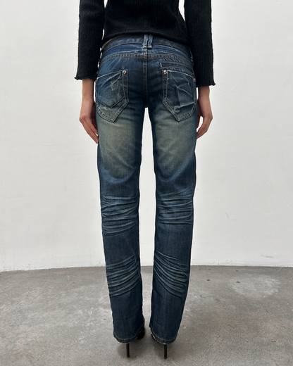 Low-Rise Dark Wash Denim