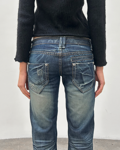 Low-Rise Dark Wash Denim