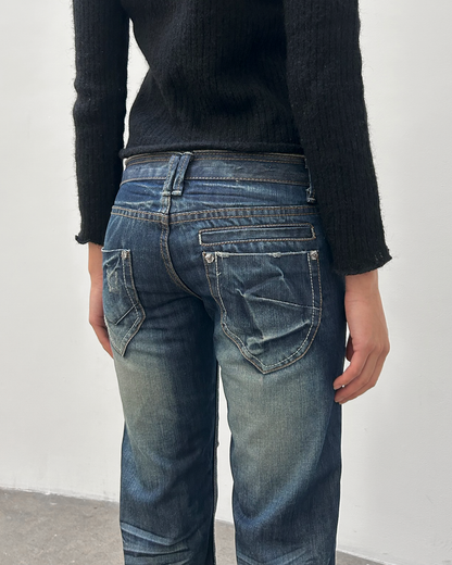 Low-Rise Dark Wash Denim