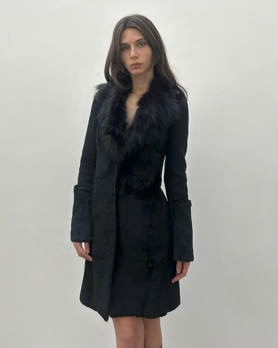 Paola Frani Fur Trim Coat