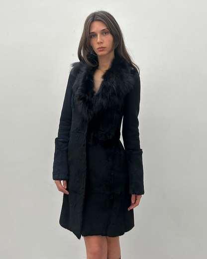 Paola Frani Fur Trim Coat