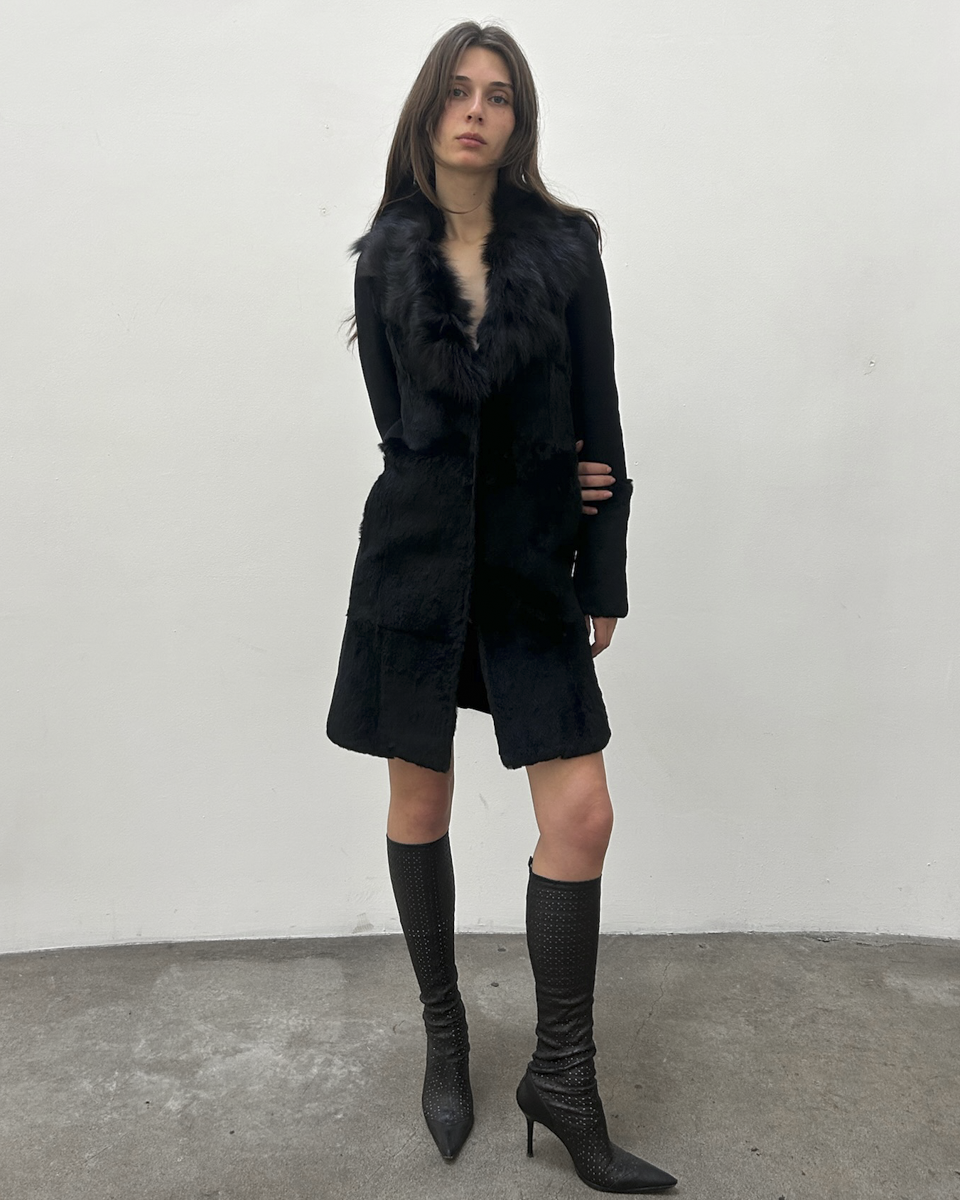 Paola Frani Fur Trim Coat