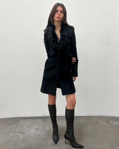 Paola Frani Fur Trim Coat