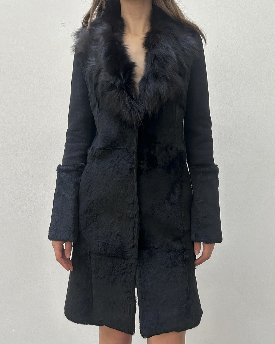 Paola Frani Fur Trim Coat