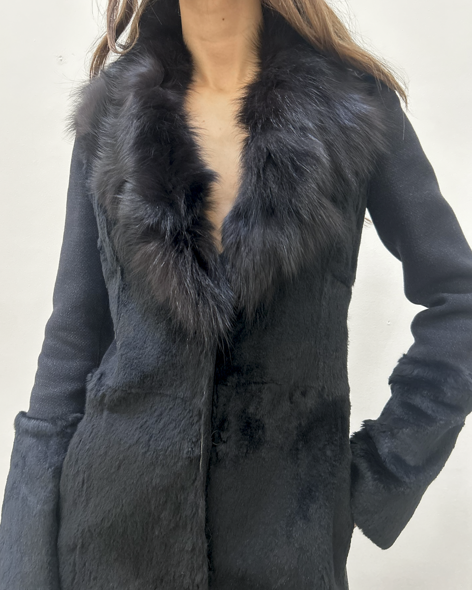 Paola Frani Fur Trim Coat