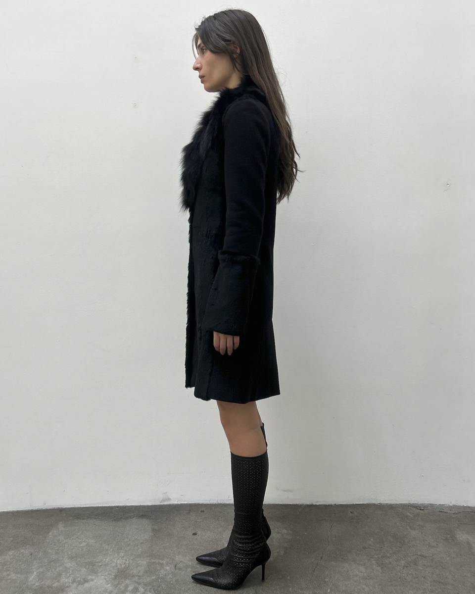 Paola Frani Fur Trim Coat