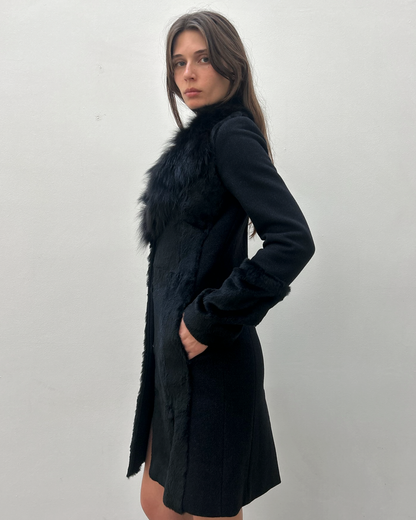 Paola Frani Fur Trim Coat