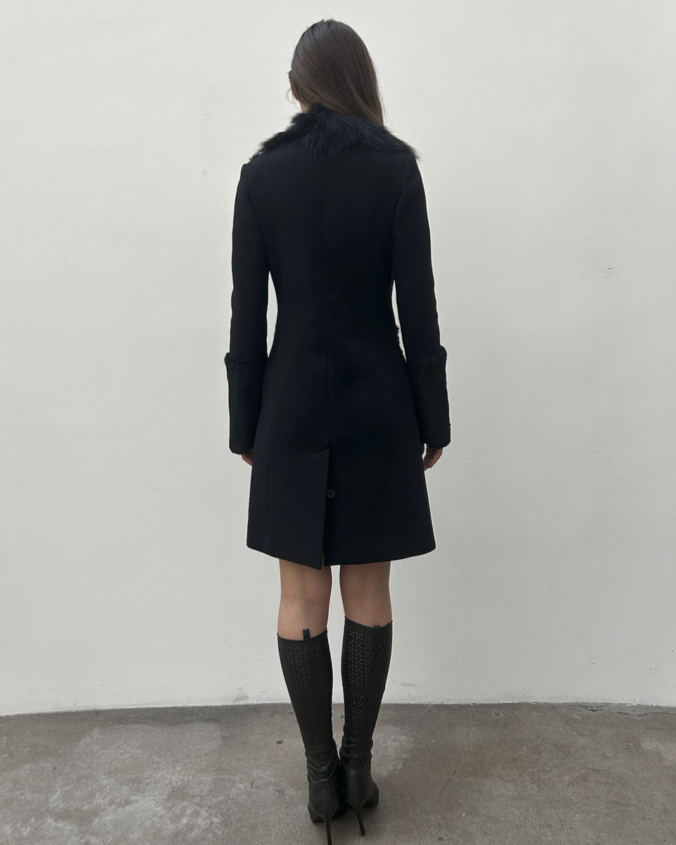 Paola Frani Fur Trim Coat