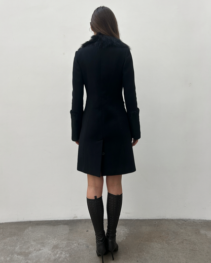 Paola Frani Fur Trim Coat