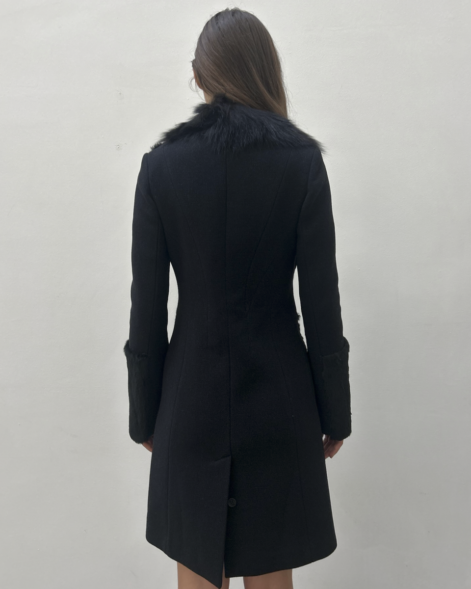 Paola Frani Fur Trim Coat