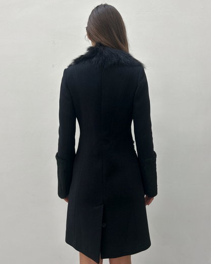 Paola Frani Fur Trim Coat