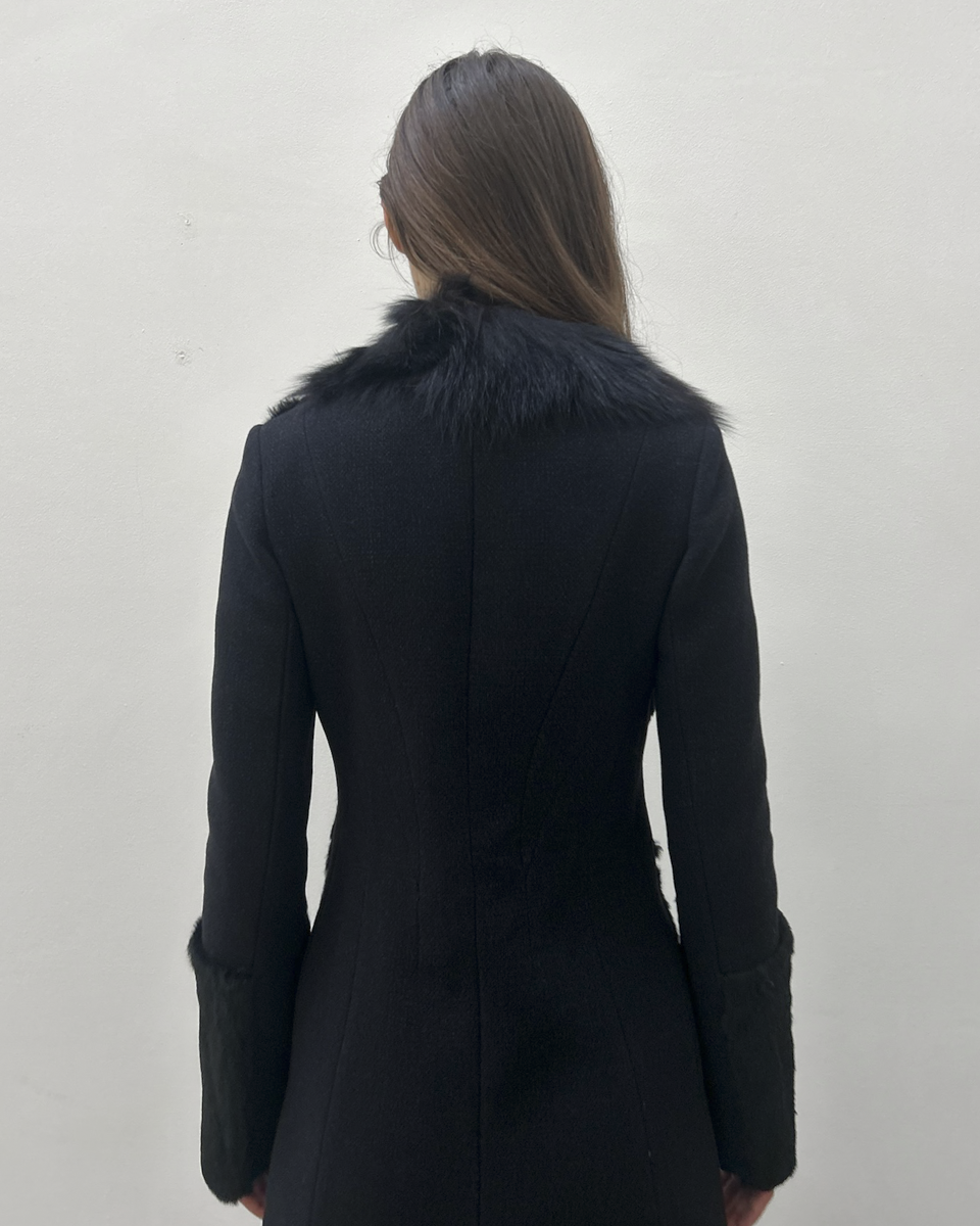 Paola Frani Fur Trim Coat