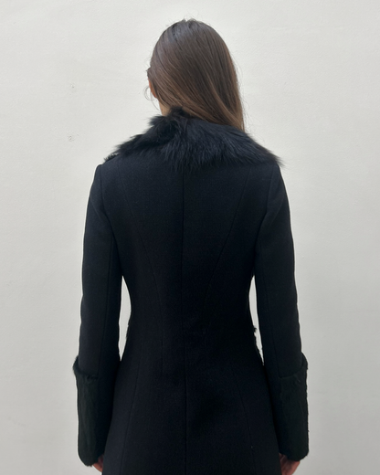 Paola Frani Fur Trim Coat