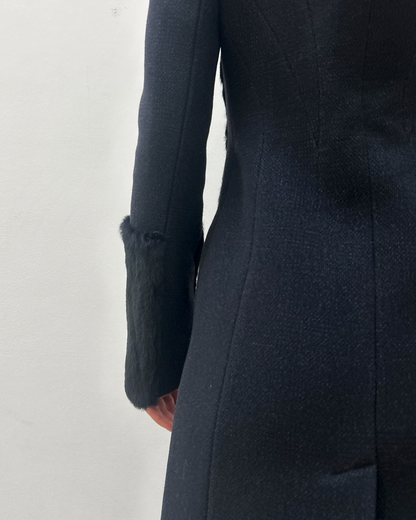 Paola Frani Fur Trim Coat