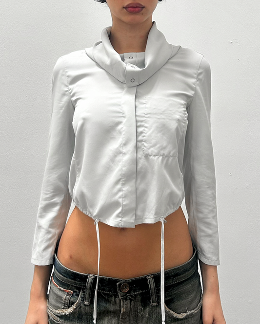 Emporio Armani Cropped Cowl Neck Jacket