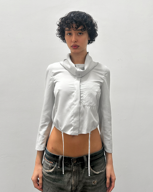 Emporio Armani Cropped Cowl Neck Jacket