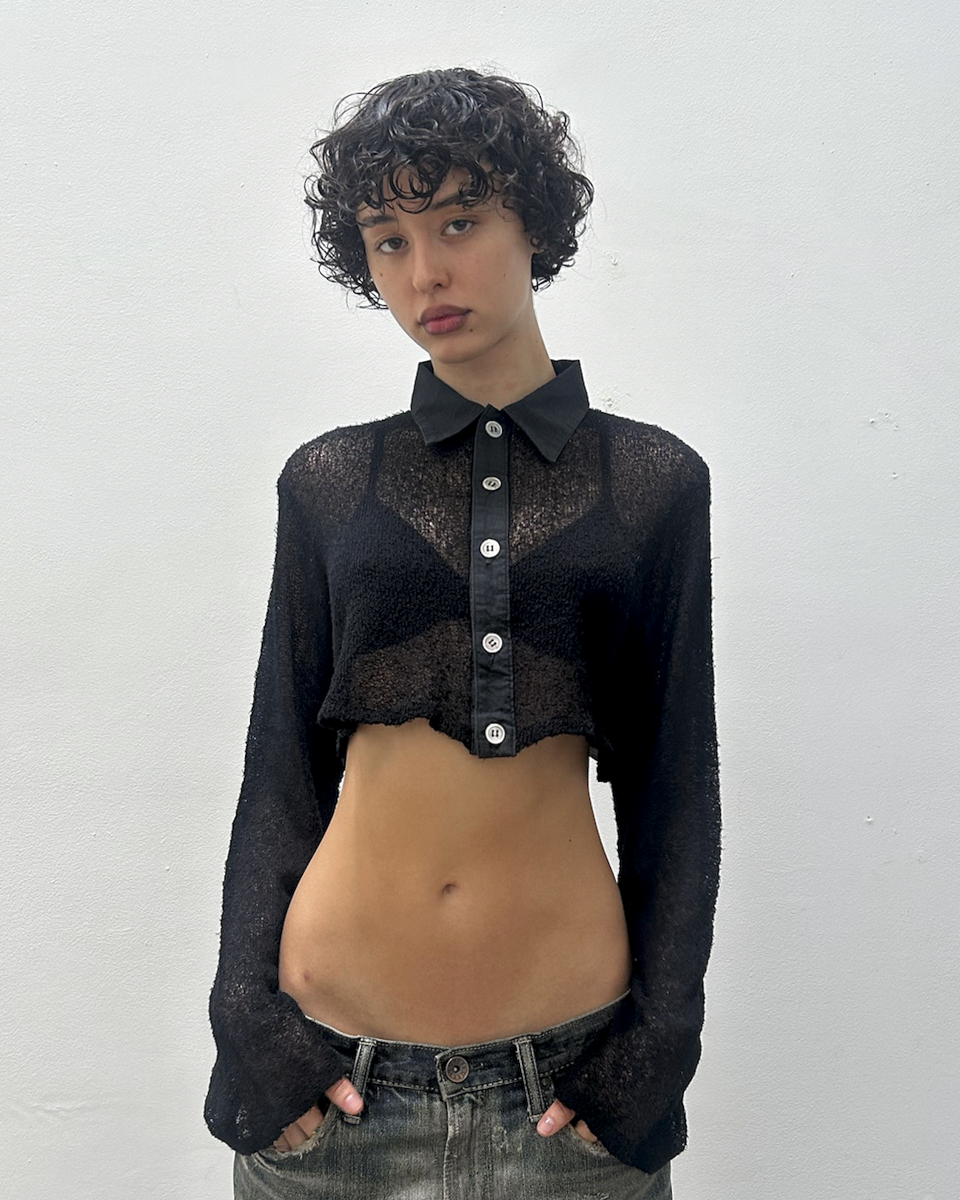 Y’s Yohji Yamamoto Cropped Knit Cardigan