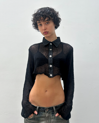 Y’s Yohji Yamamoto Cropped Knit Cardigan