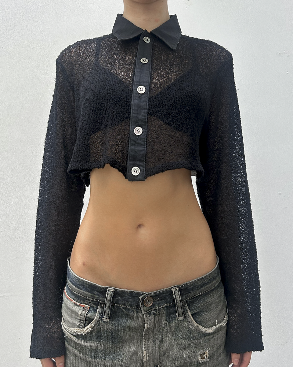 Y’s Yohji Yamamoto Cropped Knit Cardigan