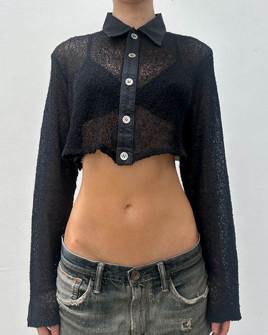 Y’s Yohji Yamamoto Cropped Knit Cardigan