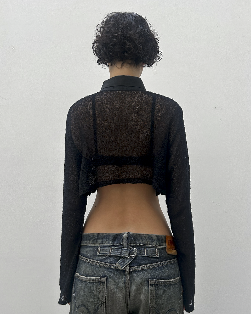 Y’s Yohji Yamamoto Cropped Knit Cardigan