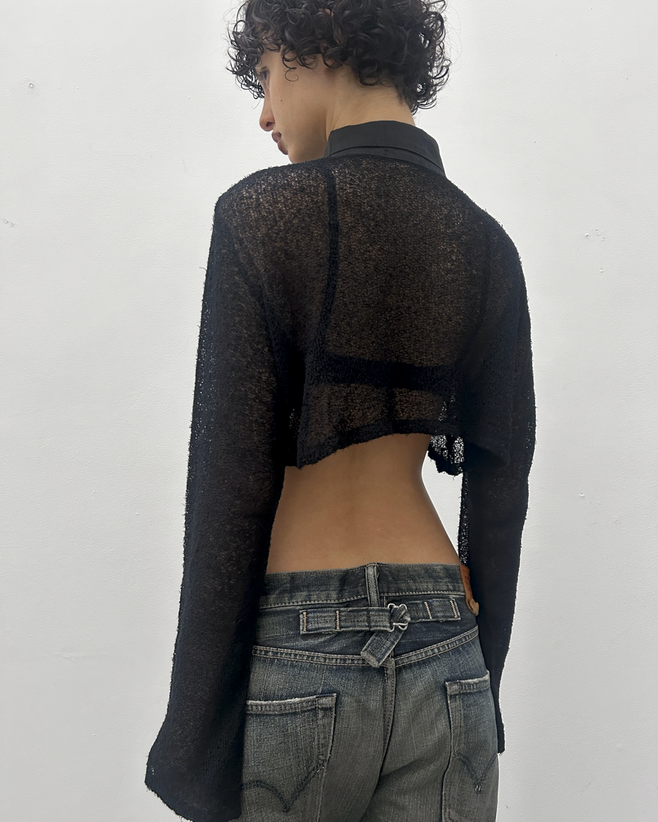 Y’s Yohji Yamamoto Cropped Knit Cardigan