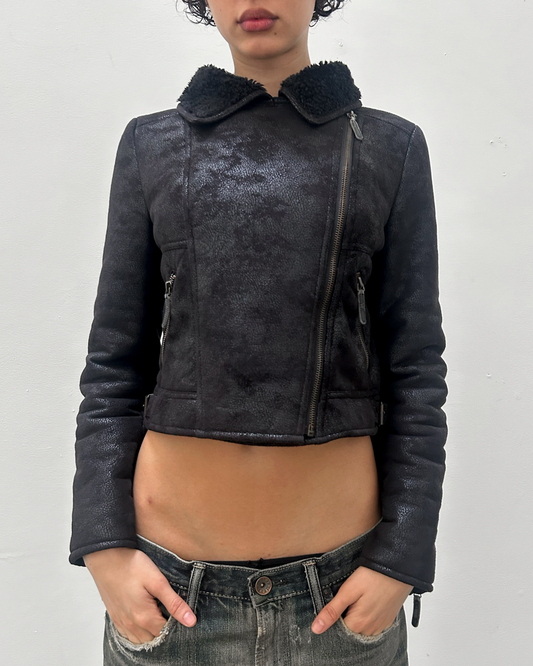 Faux Mouton Zipper Jacket