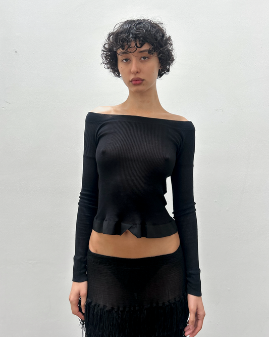 Gucci by Tom Ford Silk Ribbed Top