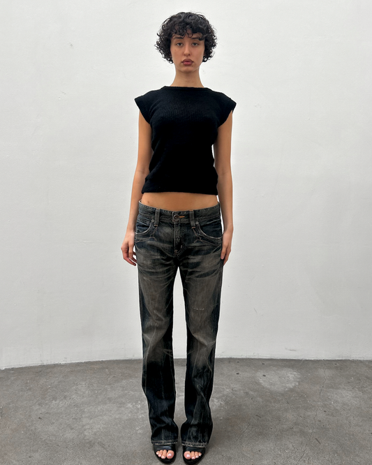 Edwin 503 BlueTrip Leather Pockets Rust Wash Denim