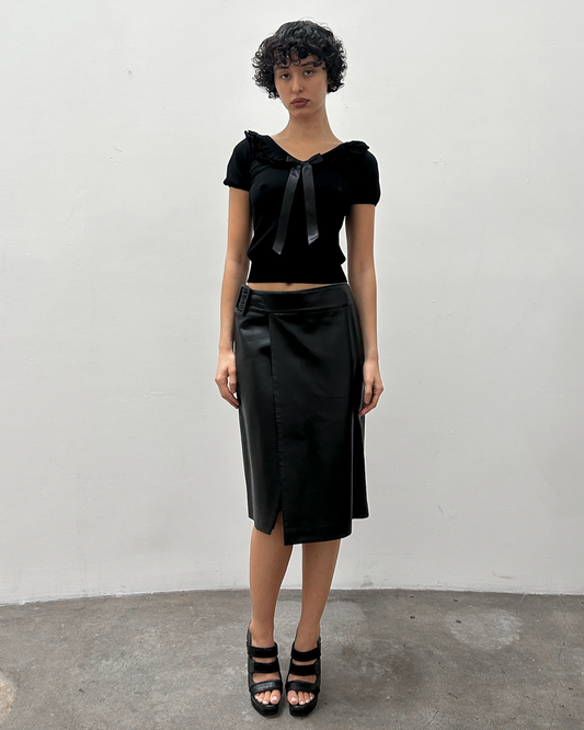 Ermanno Scervino Leather Wrap Skirt