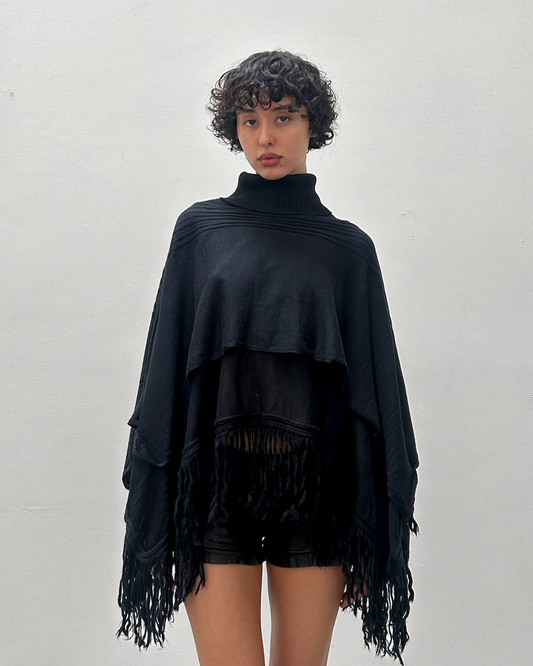 Sisley Fringe Poncho