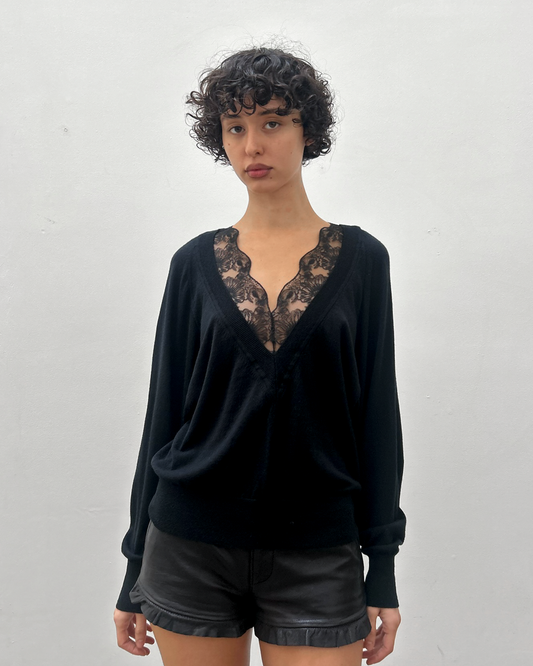 Chloe V-Neck Lace Sweater