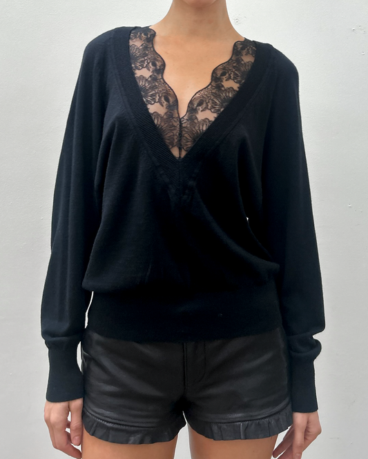Chloe V-Neck Lace Sweater