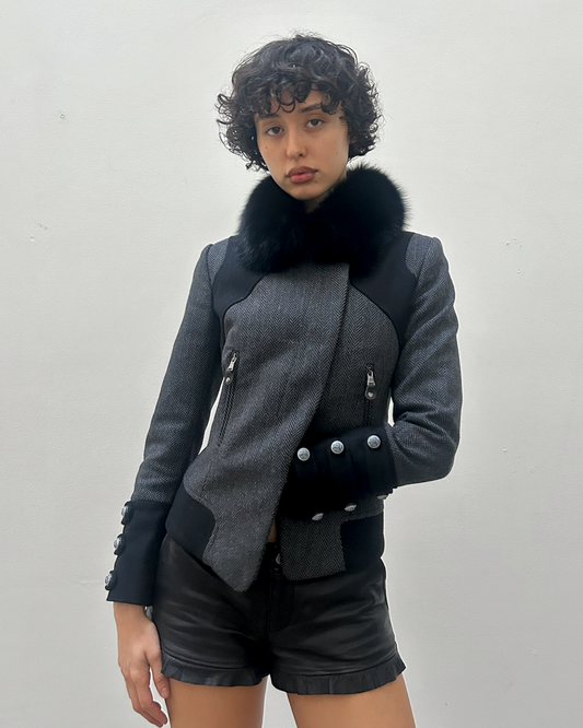 Pinko Fox Fur Collar Jacket