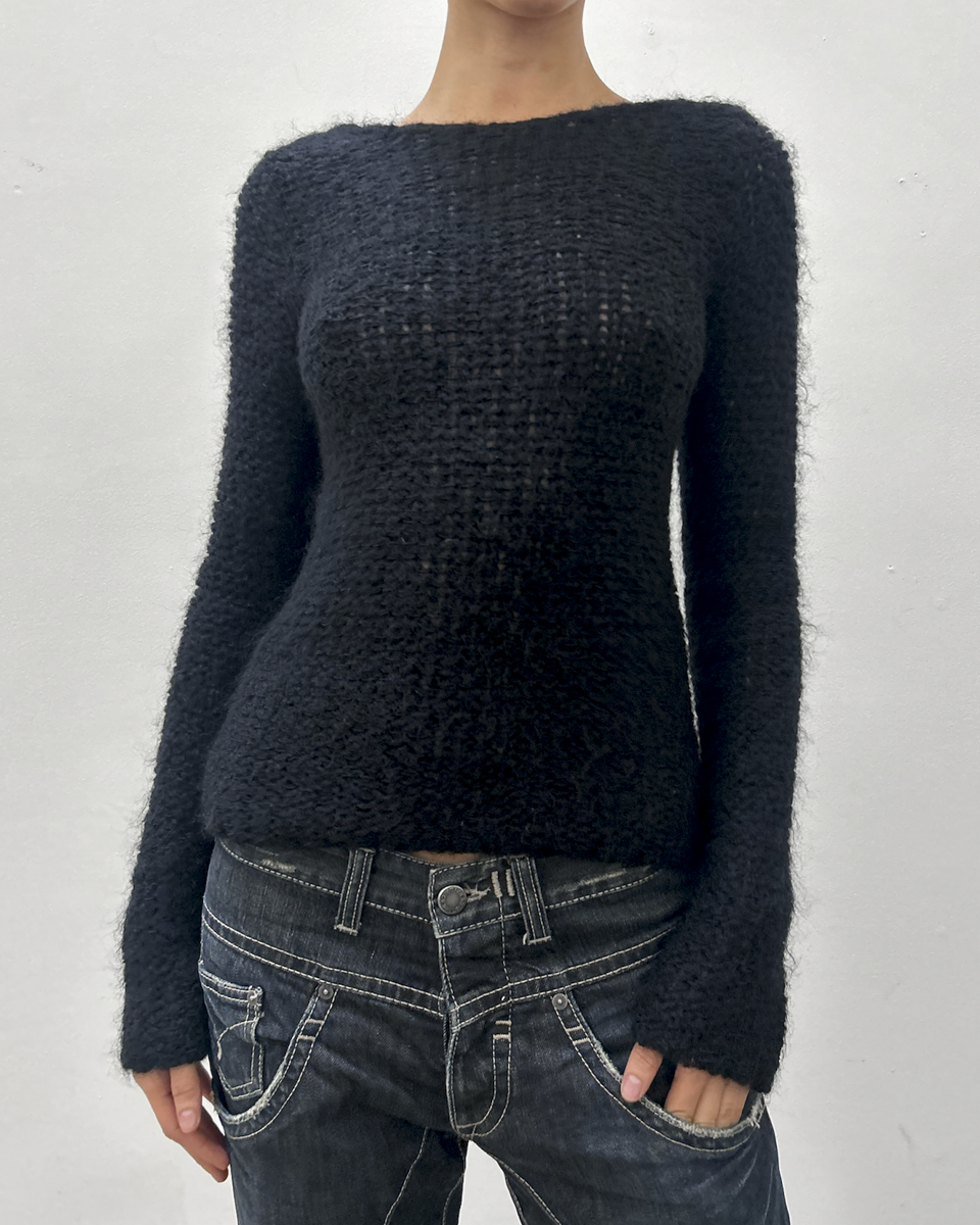 Emporio Armani Open Weave Knit Sweater
