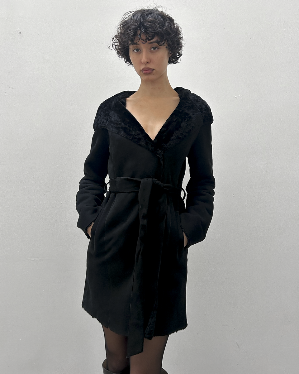 Hooded Sheepskin Coat