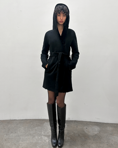 Hooded Sheepskin Coat