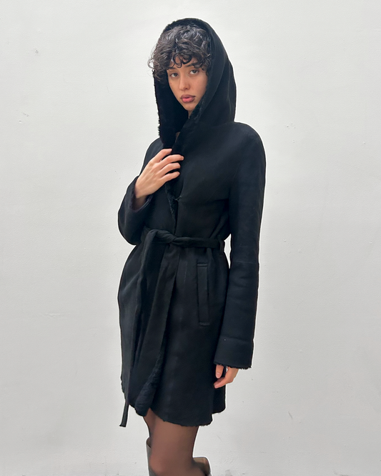 Hooded Sheepskin Coat