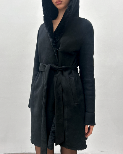 Hooded Sheepskin Coat