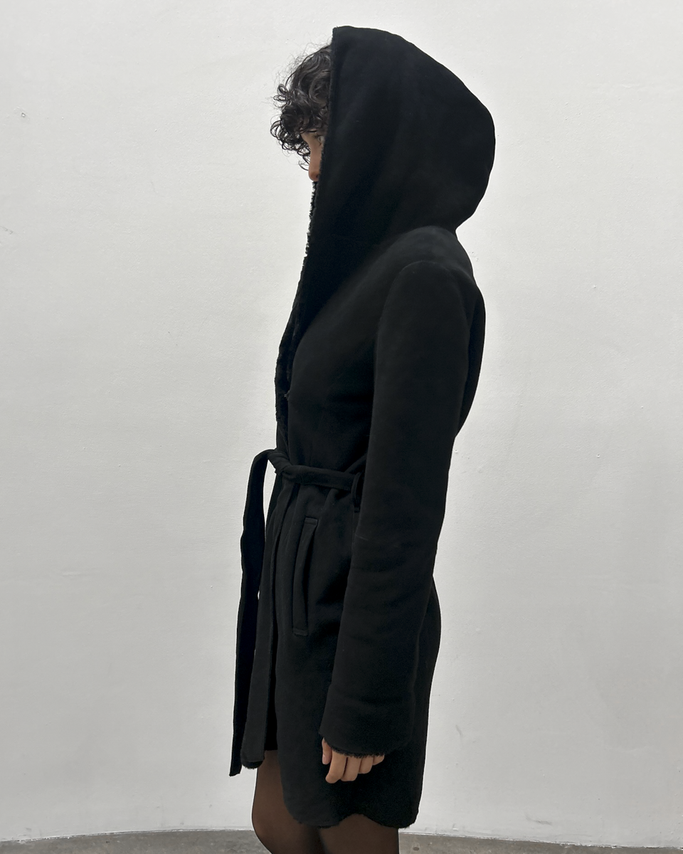 Hooded Sheepskin Coat