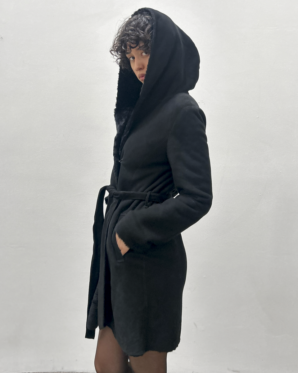 Hooded Sheepskin Coat
