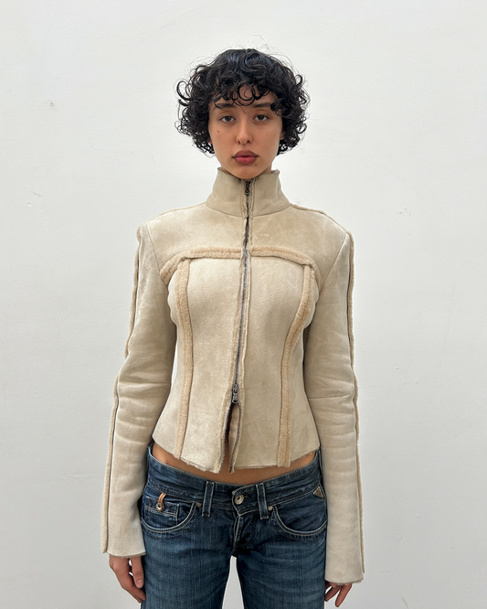 Patrizia Pepe Mouton Shearling Jacket